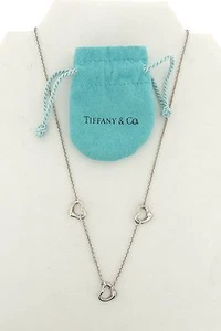 Estate Tiffany & Co Elsa Peretti Sterling Silver 3 Open Hearts Necklace - #2 VR - Picture 1 of 7