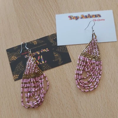 Perlenohrringe Rocaille multicolor Perlen Traditionelle Ohrringe. - Bild 1 von 4