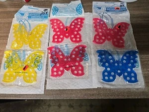 Vtg Lot Of 6  Butterfly Plastic Butterfly Embroidery Floss Organizers UNOPENED - Picture 1 of 9