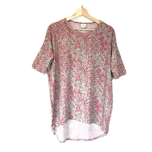 Top túnica Lularoe XS Irma para mujer gris rosa estampado digital usado en excelente estado - Imagen 1 de 9