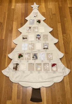 VGC Pottery Barn Kids White Christmas Tree Advent Calendar Count Down 58” - Image 1 of 4