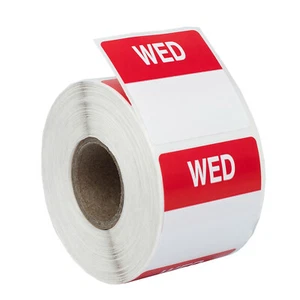 WEDNESDAY Day of the Week Labels / Stickers - (48) Rolls of 500 (40mm x 40mm) - Picture 1 of 5