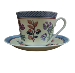 Vintage 1998 Fleur by Roy Kirkham große Tasse & Untertassen Bone China Floral England - Bild 1 von 10