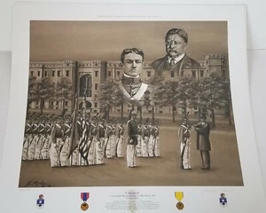 CENTENNIAL - WEST POINT - TEDDY ROOSEVELT - MEDAL OF HONOR art print 1902 - Picture 1 of 5