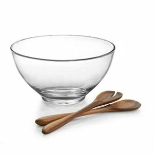 Nambe Moderne Large Salad Bowl with Servers NEW IN THE BOX - Picture 1 of 7