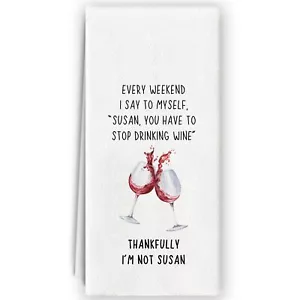 Funny Wine Kitchen Towels - Wine Gifts for Women Wine Decor Home Bar Bar Cart... - Picture 1 of 6