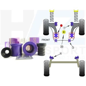 Front Wishbone Rear Poly Powerflex Bush Bushes For Fabia Mk1 Ibiza 6J VW Polo 9N - Picture 1 of 4