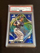 2022 Topps Chrome Cosmic Steven Kwan RC Blue Moon Refractor /99 PSA 10 Guardians
