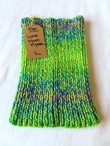 CHUNKY RIB KNIT DOG SNOOD - LIME/MULTI MARL L - FOR GREYHOUND RESCUE - Picture 1 of 2