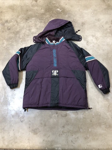 Vintage Mens Starter 90's NHL Anaheim Mighty Ducks Jacket  Hockey Pullover Sz XL Cover
