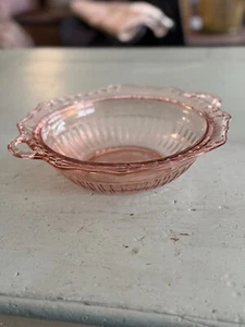 Pink Depression Glass Bowl Vintage Mayfair Open Rose Anchor Hocking - Picture 1 of 6