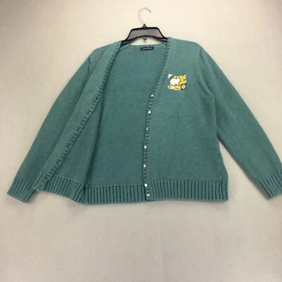 Lands End Knit Cardigan Sweater Women’s Size M Sage Green Baumwolle Grandmacore - Image 1 of 4