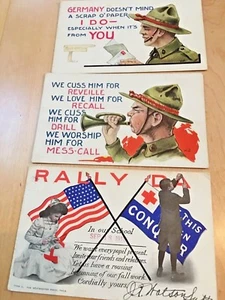 MILITARY VINTAGE 3 POSTCARDS - Picture 1 of 4