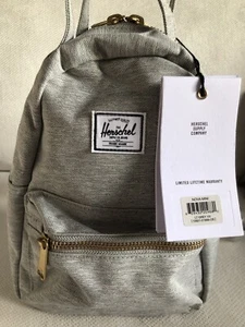 Herschel Nova Mini Backpack in Light Grey Crosshatch 11” x 8” - Picture 1 of 13