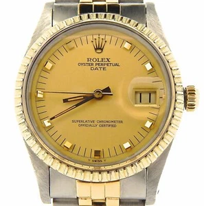 Herren Rolex Date Edelstahl Gold Uhr Jubilee Band Champagner Zifferblatt 15053 - Bild 1 von 6