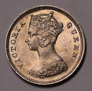 1901 Hong Kong 10 Cents Silver Coin Q. Victoria KM# 6 Lustrous EF+ - Bild 1 von 2