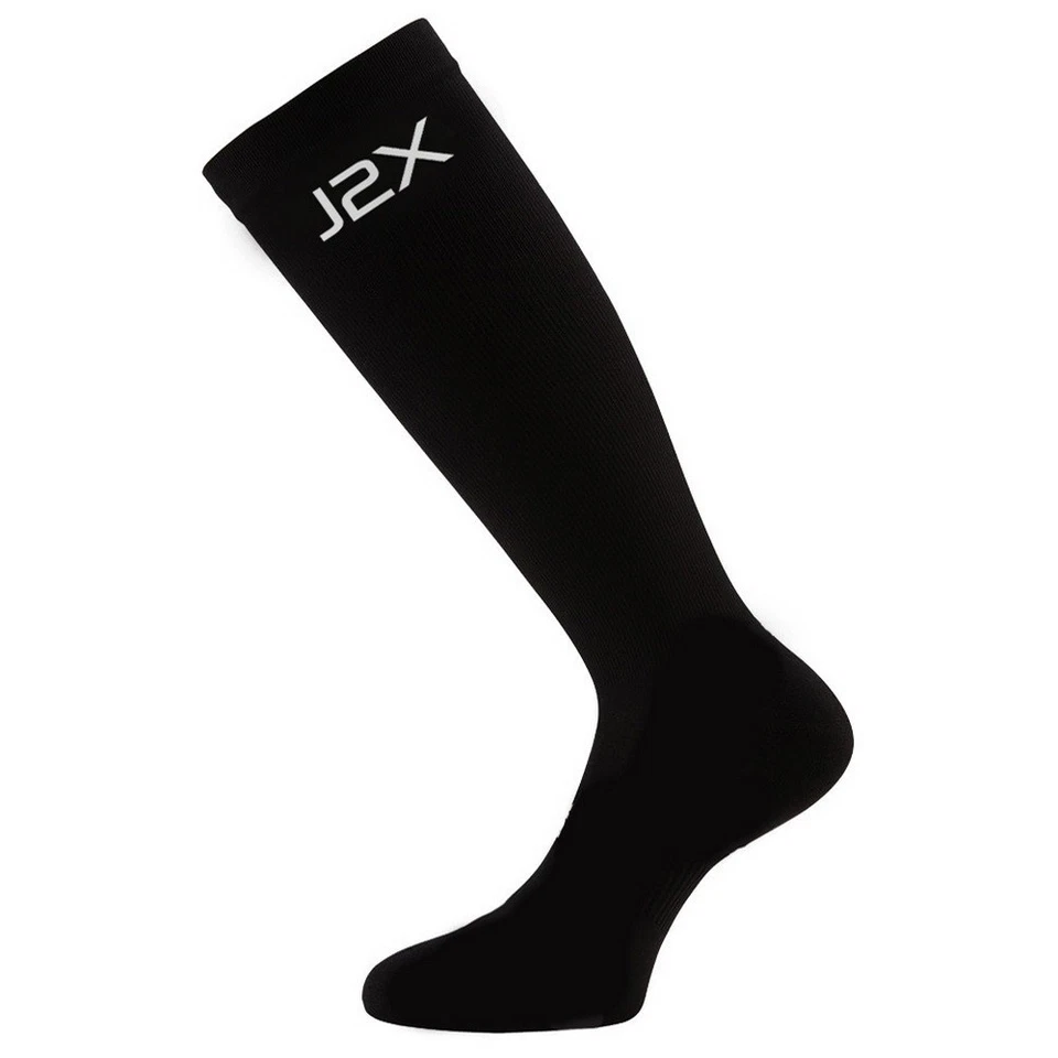 J2X Fitness Compression Long Running Calf Socks Black UK4-8 - Image 1 of 1