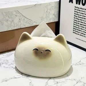 Tissue Box Exquisite Napkin Box Cute Tissue Organizer Cat Tissue Box Hotel US - Picture 1 of 12