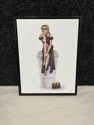 Diseño de arte de pared con impresión en lienzo taza de café elegante de lujo para mujeres por Ziwei Li Foto 1 de 3