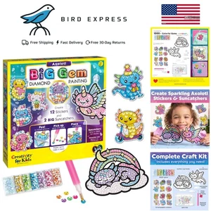 Funkelndes großes Edelstein Diamond Painting Kit mit Axolotl Aufklebern & Sonnenfängern - Bild 1 von 12