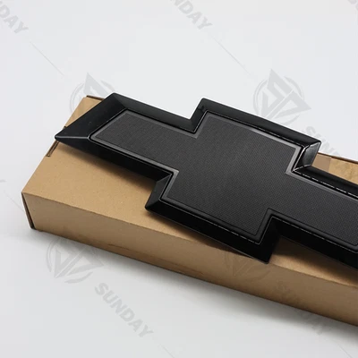 Glossy Black Front Grille Emblem Bowtie Badge For Silverado1500 2500HD 3500HD - Image 1 of 4