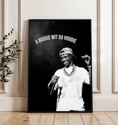Póster de rapero con capucha A Boogie Wit Da música hip-hop arte de pared decoración de pared sin marco Foto 1 de 4