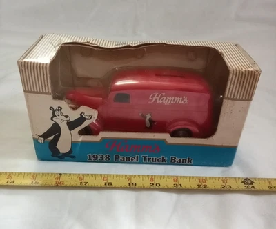 Vintage ERTL HAMM'S BEER 1938 Chevy Panel Truck Bank - New in Box #B985, 1994. - Image 1 of 4