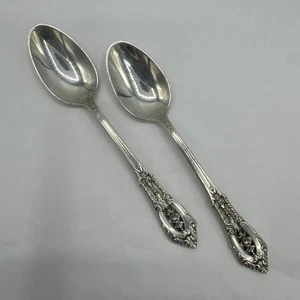 2 cucharas Demitasse de plata de ley Rose Point de Wallace - Imagen 1 de 9