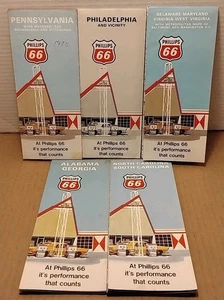 Lotto 5 mappe stazione di servizio PHILLIPS 66 anni 70 Philadelphia PA DE MD WV VA NC SC GA - Foto 1 di 7
