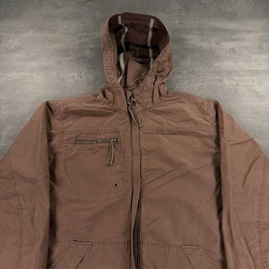Columbia Hooded Jacket Women Large Brown Faded Full Zip Gorpcore Hiking Rain - Picture 1 of 10