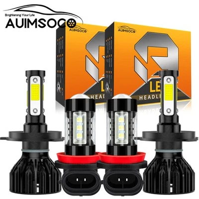 Combo faros antiniebla LED 9003 para Nissan marzo 2012-2019 kit de 4 bombillas 6000 k Foto 1 de 4