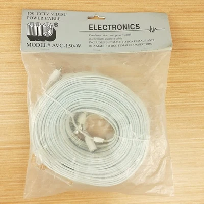 MG Electronics 150ft CCTV Power Video Security Camera Cable Wire BNC To RCA - Image 1 of 4