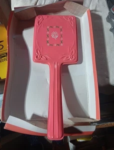 Vintage/Antique Art Deco Celluloid Or Bakelite Handheld Vanity Mirror & Brush - Picture 1 of 8