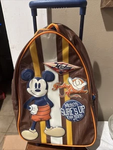 Disney Mickey Mouse Suitcase Totally Awesome Surf Team Rolling Kids - Picture 1 of 5
