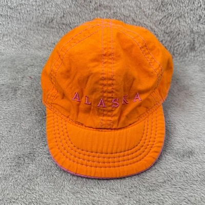 Allaska Baseball Cap Orange Pink Embroidered Moose Souvenir Travel Vintage 90s - Image 1 of 4
