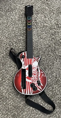Nintendo Wii Guitar Hero Aerosmith Red Les Paul Controller Guitar Gibson W/Strap - Image 1 of 4