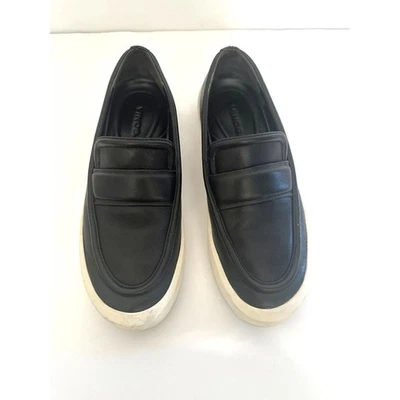Vince Ghita Mujer Talla 7 Zapatos Cuero Negro Sin Cordones Informales Mocasines Tenis Foto 1 de 4