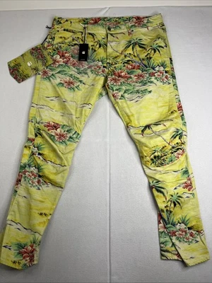 G-Star Raw W38 L32 Elwood X25/X52 Aloha Shirt Print 3D Tapered Jeans - Image 1 of 3