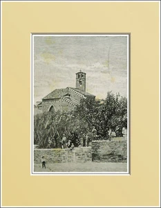 MASSA MARITIMA.Kirche St. Franziskus. Im Passepartout 1888 - Bild 1 von 1