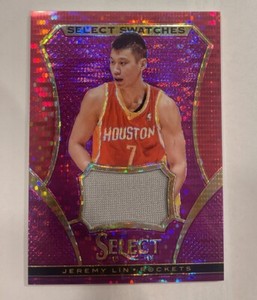 2013-14 Panini Select Swatches Purple Prizm Patch Jeremy Lin 48/99 #60 Rockets