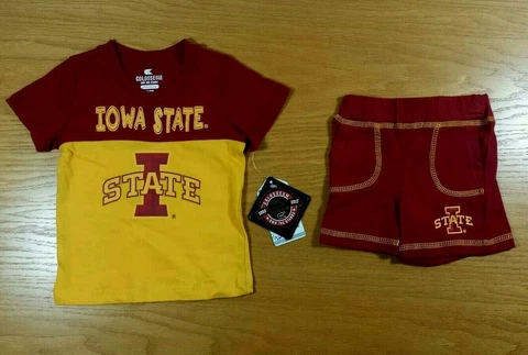 IOWA STATE CYCLONES (2 Piece Set) 100%Cotton T-Shirt & Shorts Infant 6-12 Months Cover