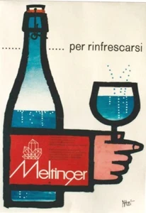 Póster Original Vintage MELTINGER MINERAL AGUA MANO 1960 - Imagen 1 de 1