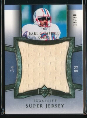 Earl Campbell 2005 Upper Deck Exquisite Super Jumbo Jersey Gold 18/30 - Image 1 of 2