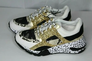Steve Madden Women's Barra Snake Skin Print Sequin Sneaker Size 5.5 - Picture 1 of 11