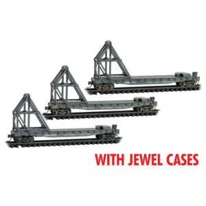 Coches planos N MICRO TRAINS 983 02 249 CSX/ex-Clinchfield RR 50' con carga rompehielos - Imagen 1 de 1