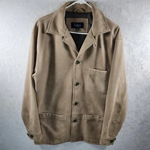 Turnbury Utility Shacket Mens Size Medium Tan Jacket Faux Micro Suede - Picture 1 of 13