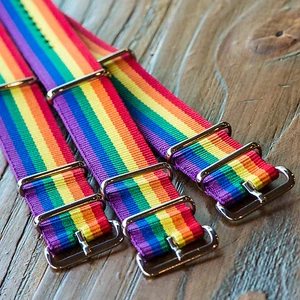 Pride Rainbow Classic Stainless Steel Nylon Replacement Watch Strap Band - Picture 1 of 3