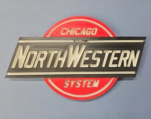 Chicago and North Western Railway Logo - 3D Printed RailFan Art Display Sign - Picture 1 of 8