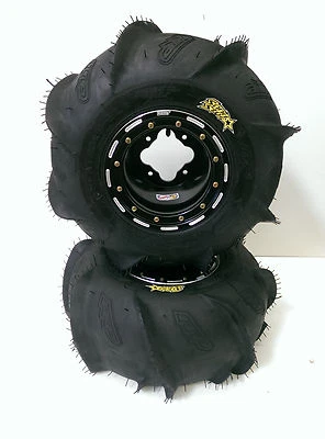 DWT Beadlock G3 Rims Wheels ITP Sandstar Paddle Tires Rear YFZ Raptor Banshee - Image 1 of 4