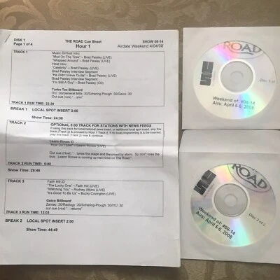 RADIO SHOW LIVE 2008 Brad Paisley Josh Turner Faith Hill CONCERT 2 Promo CD  - Image 1 of 4